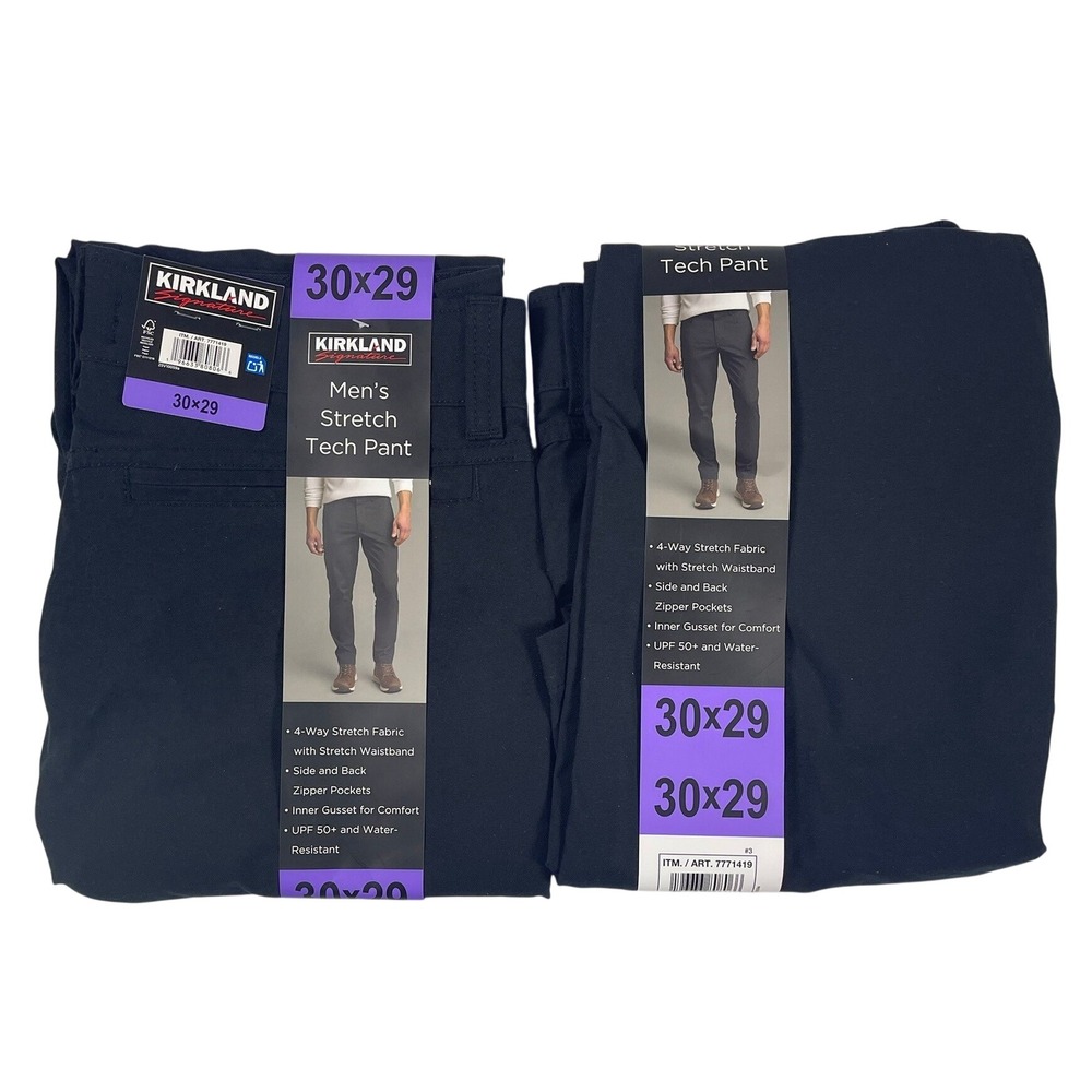 Kirkland Signature Mens Stretch Tech Pant Black Water Resistant 7771419